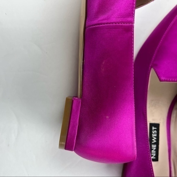 Nine West Nwabay Women’s Size 5.5 Pink Satin Pointed Toe Loafers - Picture 8 of 11